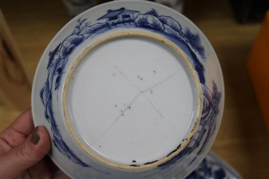 A collection of mixed 18th/19th century blue and white Chinese ceramics (mostly damaged)